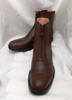 防水ショートブーツ フロントファスナー（ブラウン）